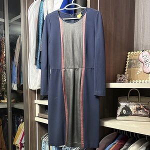 J. Crew Dress with Navy and Pink Trim